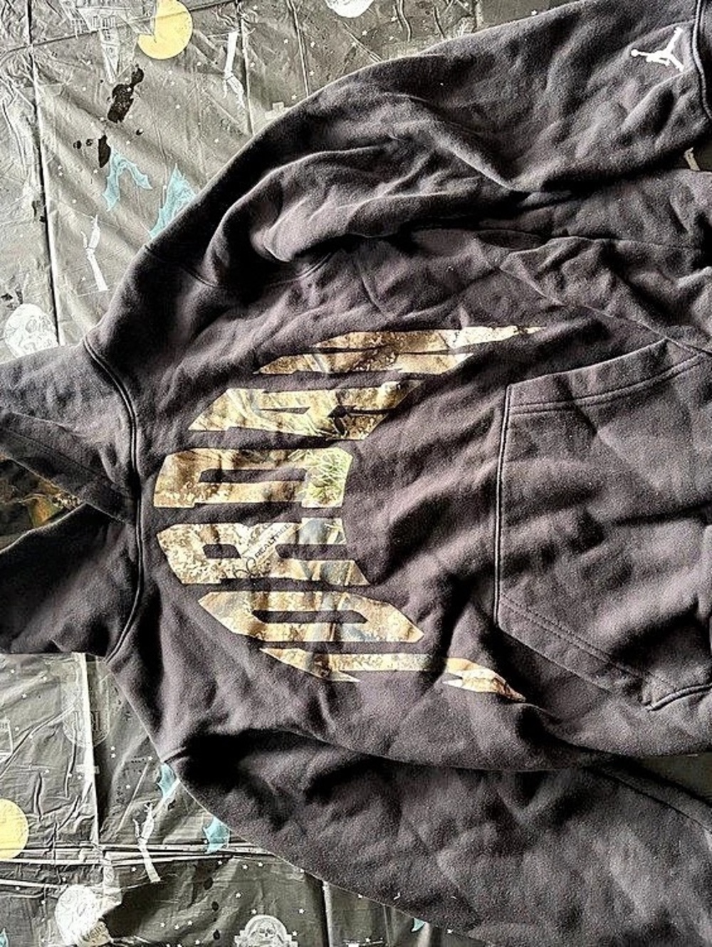 Jordan Realtree Print Fill Hoodie Boys Large Black & Green